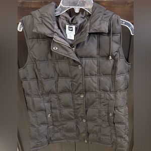 GAP Brown Quilted Vest w/Hood Sz M